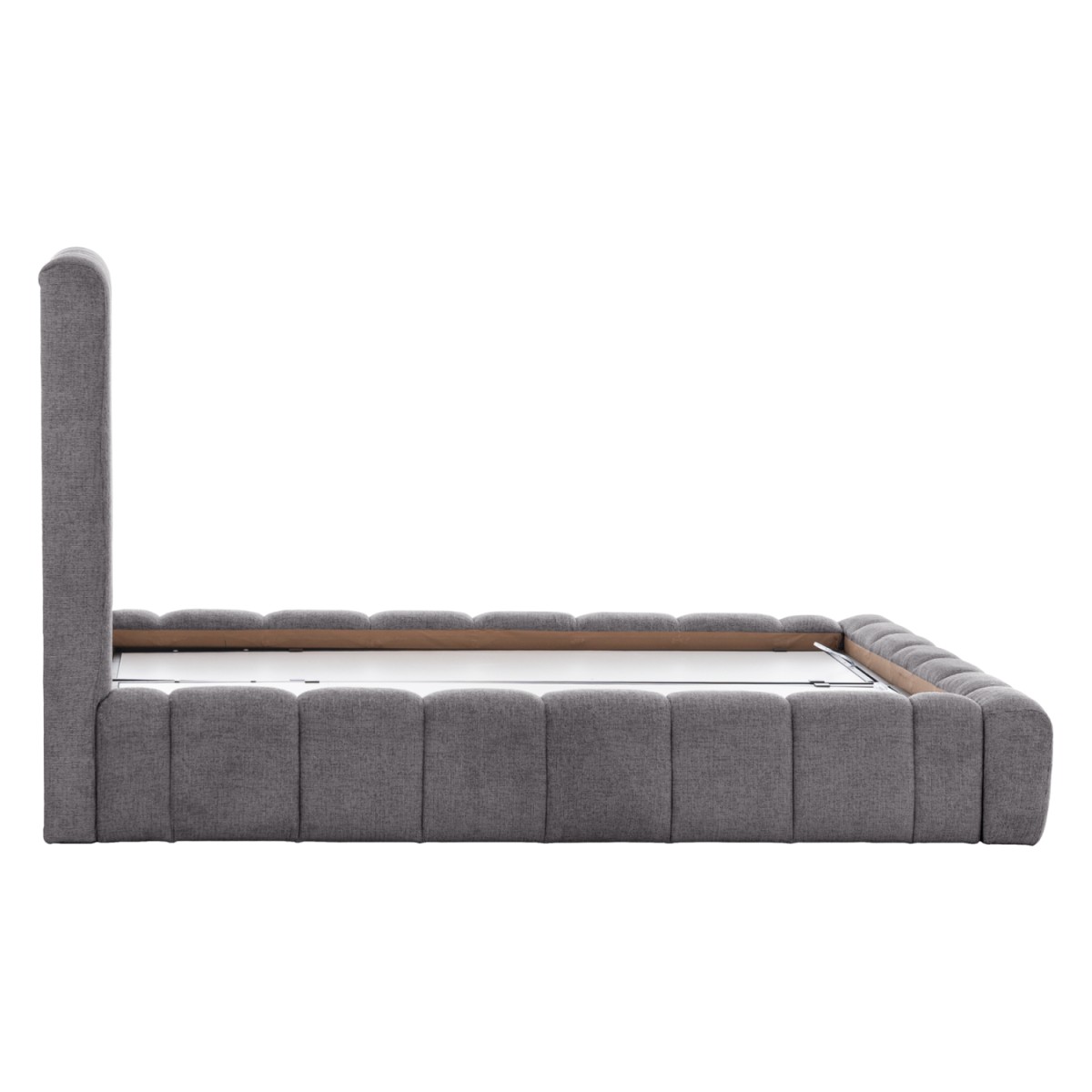 ΚΡΕΒΑΤΙ REMO ΜΕ ΑΠΟΘΗΚΕΥΤΙΚΟ ΧΩΡΟ HM719.22 ΥΦΑΣΜΑ TEDDY ΓΚΡΙ-ΓΙΑ ΣΤΡΩΜΑ 160x200εκ