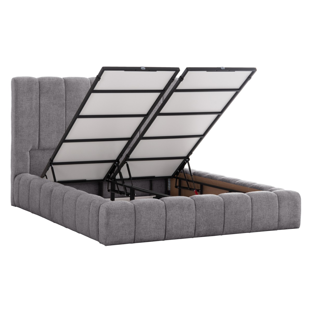 ΚΡΕΒΑΤΙ REMO ΜΕ ΑΠΟΘΗΚΕΥΤΙΚΟ ΧΩΡΟ HM719.22 ΥΦΑΣΜΑ TEDDY ΓΚΡΙ-ΓΙΑ ΣΤΡΩΜΑ 160x200εκ