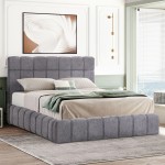 ΚΡΕΒΑΤΙ RAMON ΜΕ ΑΠΟΘ. ΧΩΡΟ HM720.22 ΥΦΑΣΜΑ TEDDY ΓΚΡΙ-ΓΙΑ ΣΤΡΩΜΑ 160x200εκ