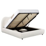 ΚΡΕΒΑΤΙ ΔΙΠΛΟ ΜΕ ΑΠΟΘ.ΧΩΡΟ KALLY HM729.03 ΜΠΕΖ FAUX FUR ΥΦΑΣΜΑ--ΣΤΡΩΜΑ 160x200εκ