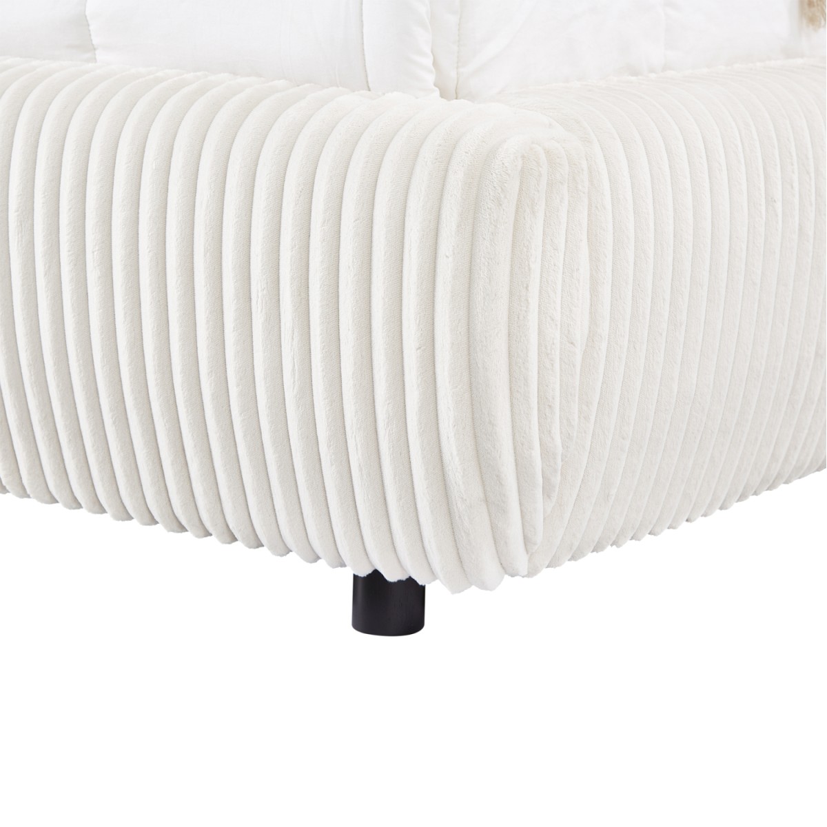 ΚΡΕΒΑΤΙ ΔΙΠΛΟ ΜΕ ΑΠΟΘ.ΧΩΡΟ KALLY HM729.03 ΜΠΕΖ FAUX FUR ΥΦΑΣΜΑ--ΣΤΡΩΜΑ 160x200εκ