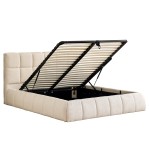 ΚΡΕΒΑΤΙ ΔΙΠΛΟ EDDY HM731.03 ΜΠΕΖ ΜΠΟΥΚΛΕ & ΑΠΟΘΗΚΕΥΤΙΚΟΣ ΧΩΡΟΣ ΓΙΑ  ΣΤΡΩΜΑ 160x200εκ