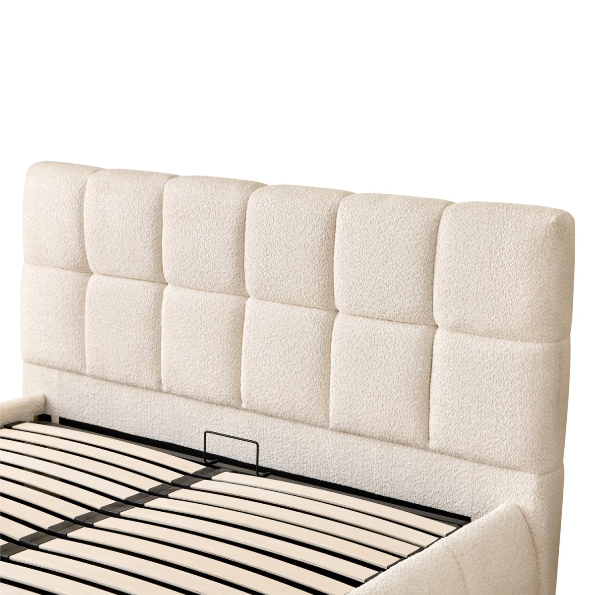 ΚΡΕΒΑΤΙ ΔΙΠΛΟ EDDY HM731.03 ΜΠΕΖ ΜΠΟΥΚΛΕ & ΑΠΟΘΗΚΕΥΤΙΚΟΣ ΧΩΡΟΣ ΓΙΑ  ΣΤΡΩΜΑ 160x200εκ