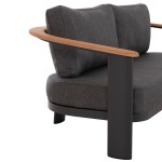 ΣΕΤ ΣΑΛΟΝΙ ΕΞ.ΧΩΡΟΥ 4ΤΜΧ ROMAN HM6425.01 ΓΚΡΙ ΑΛΟΥΜΙΝΙΟ & OLEFIN ΥΦΑΣΜΑ--TEAK ΞΥΛΟ