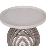 ΣΕΤ ΣΑΛΟΝΙ 5ΤΜΧ DRISCOLL ΗM6473.02 IVORY ΑΛΟΥΜΙΝΙΟ--ΜΠΕΖ ΣΧΟΙΝΙ & OLEFIN ΥΦΑΣΜΑ