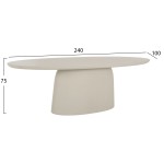 ΤΡΑΠΕΖΙ ΤΡΑΠΕΖΑΡΙΑΣ ΟΒΑΛ BRECCAN HM6577.02 ΜΠΕΖ FIBER CEMENT 240x100x75Υεκ.