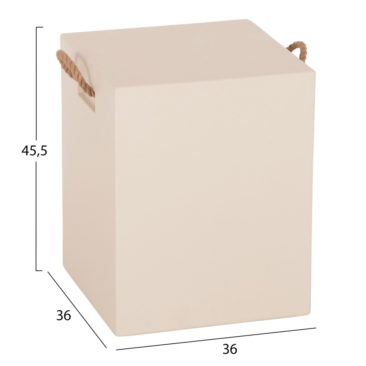 ΣΚΑΜΠΟ ΤΕΤΡΑΓΩΝΟ FIBER CEMENT ΜΕ ΧΕΡΟΥΛΙΑ ZAK HM6581.02 ΣΕ ΜΠΕΖ 36x36x45,5Υεκ