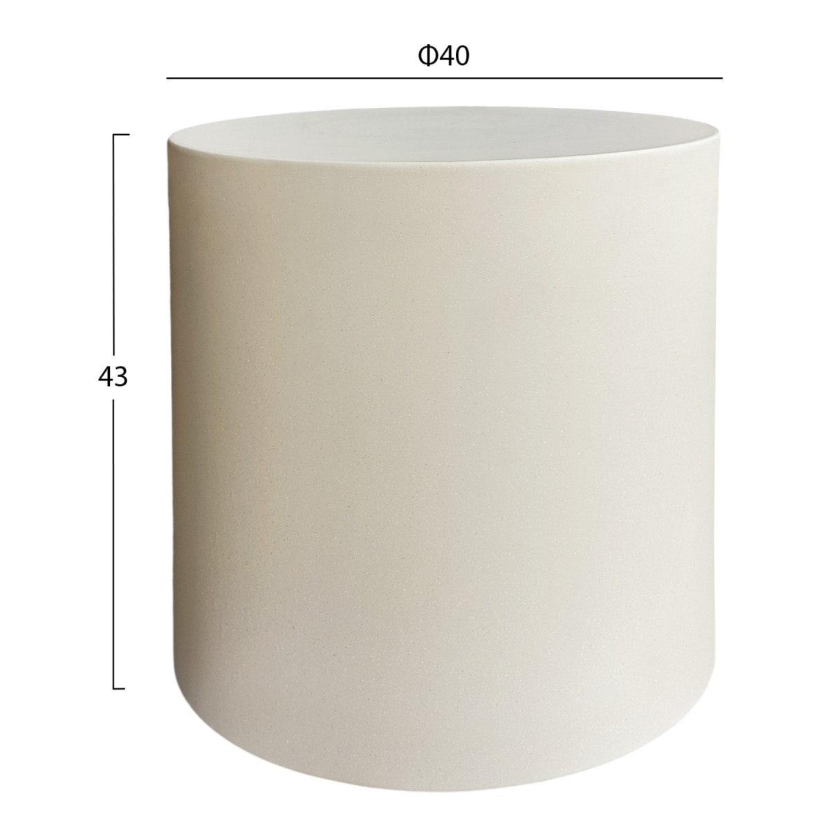 ΤΡΑΠΕΖΙ ΒΟΗΘΗΤΙΚΟ FIBER CEMENT ΣΤΡΟΓΓΥΛΟ KYOKO HM6592.02 ΜΠΕΖ Φ40x43Υεκ.