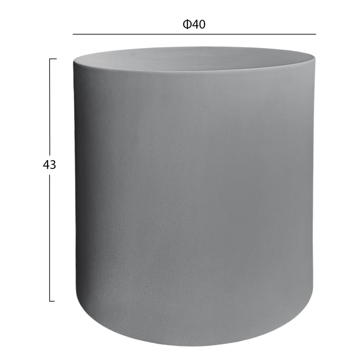 ΤΡΑΠΕΖΙ ΒΟΗΘΗΤΙΚΟ FIBER CEMENT ΣΤΡΟΓΓΥΛΟ KYOKO HM6592.01 ΓΚΡΙ Φ40x43Υεκ.