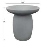 ΤΡΑΠΕΖΙ ΒΟΗΘΗΤΙΚΟ FIBER CEMENT ΣΤΡΟΓΓΥΛΟ HIKARI HM6593.01 ΓΚΡΙ Φ46x48Υεκ.