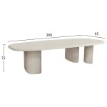 ΤΡΑΠΕΖΙ ΤΡΑΠΕΖΑΡΙΑΣ FIBER CEMENT ΟΒΑΛ GLEN HM6598.02 ΜΠΕΖ 260x95x75Υεκ