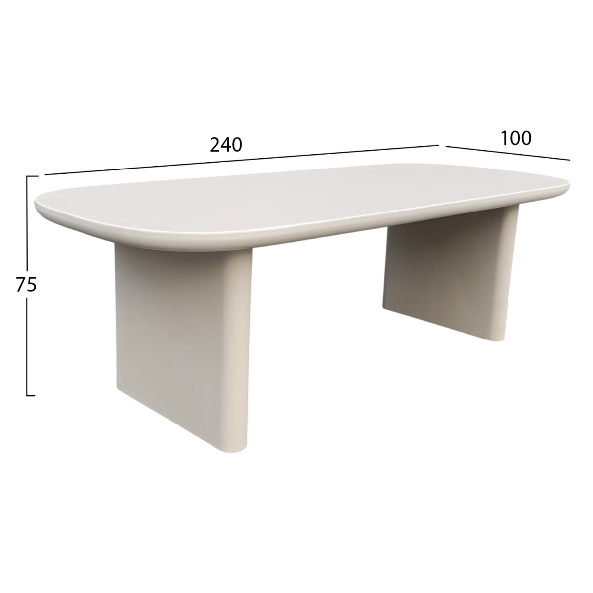 ΤΡΑΠΕΖΙ ΤΡΑΠΕΖΑΡΙΑΣ FIBER CEMENT AZAMI HM6600.02 ΜΠΕΖ 240x100x75Υεκ.