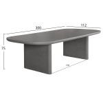 ΤΡΑΠΕΖΙ ΤΡΑΠΕΖΑΡΙΑΣ FIBER CEMENT AZAMI HM6601.01 ΓΚΡΙ 300x112x75Υεκ.