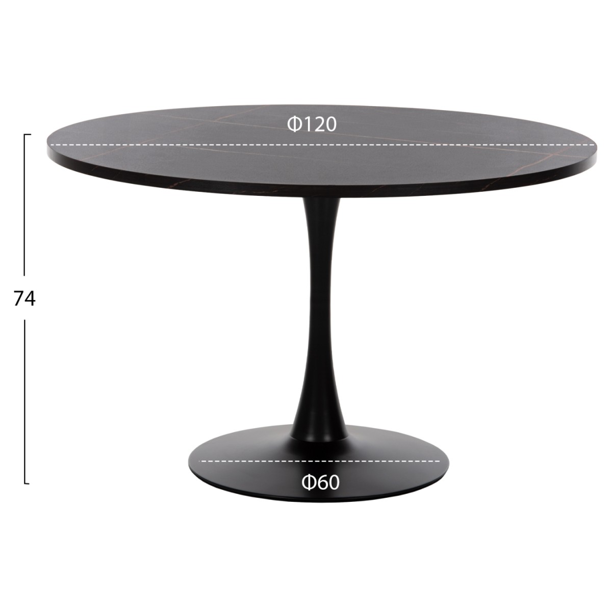 ΤΡΑΠΕΖΙ ΤΡΑΠΕΖΑΡΙΑΣ ROLLO HM9422.02 ΣΤΡΟΓΓΥΛΟ BLACK MARBLE Φ120x74Yεκ. ΤΡΑΠΕΖΙ ΤΡΑΠΕΖΑΡΙΑΣ ROLLO HM9422.02 ΣΤΡΟΓΓΥΛΟ BLACK MARBLE Φ120x74Yεκ.