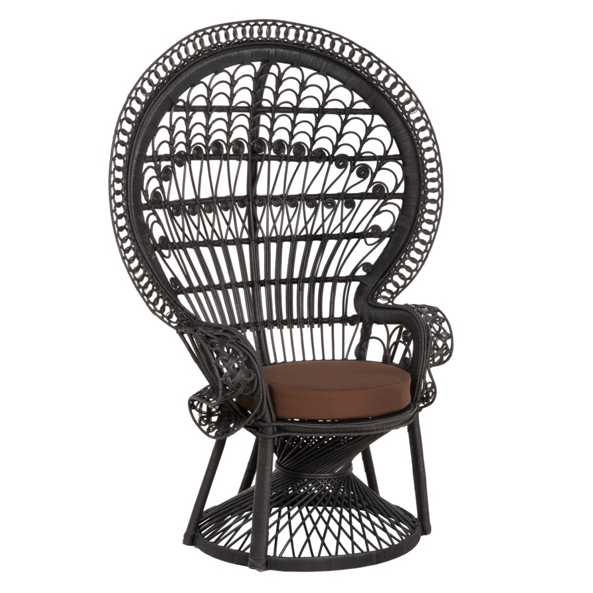 ΠΟΛΥΘΡΟΝΑ ROYAL PEACOCK HM9342.03 RATTAN ΜΑΥΡΟ-ΜΑΞΙΛΑΡΙ ΚΑΦΕ 114x72x150Yεκ. ΠΟΛΥΘΡΟΝΑ ROYAL PEACOCK HM9342.03 RATTAN ΜΑΥΡΟ-ΜΑΞΙΛΑΡΙ ΚΑΦΕ 114x72x150Yεκ.