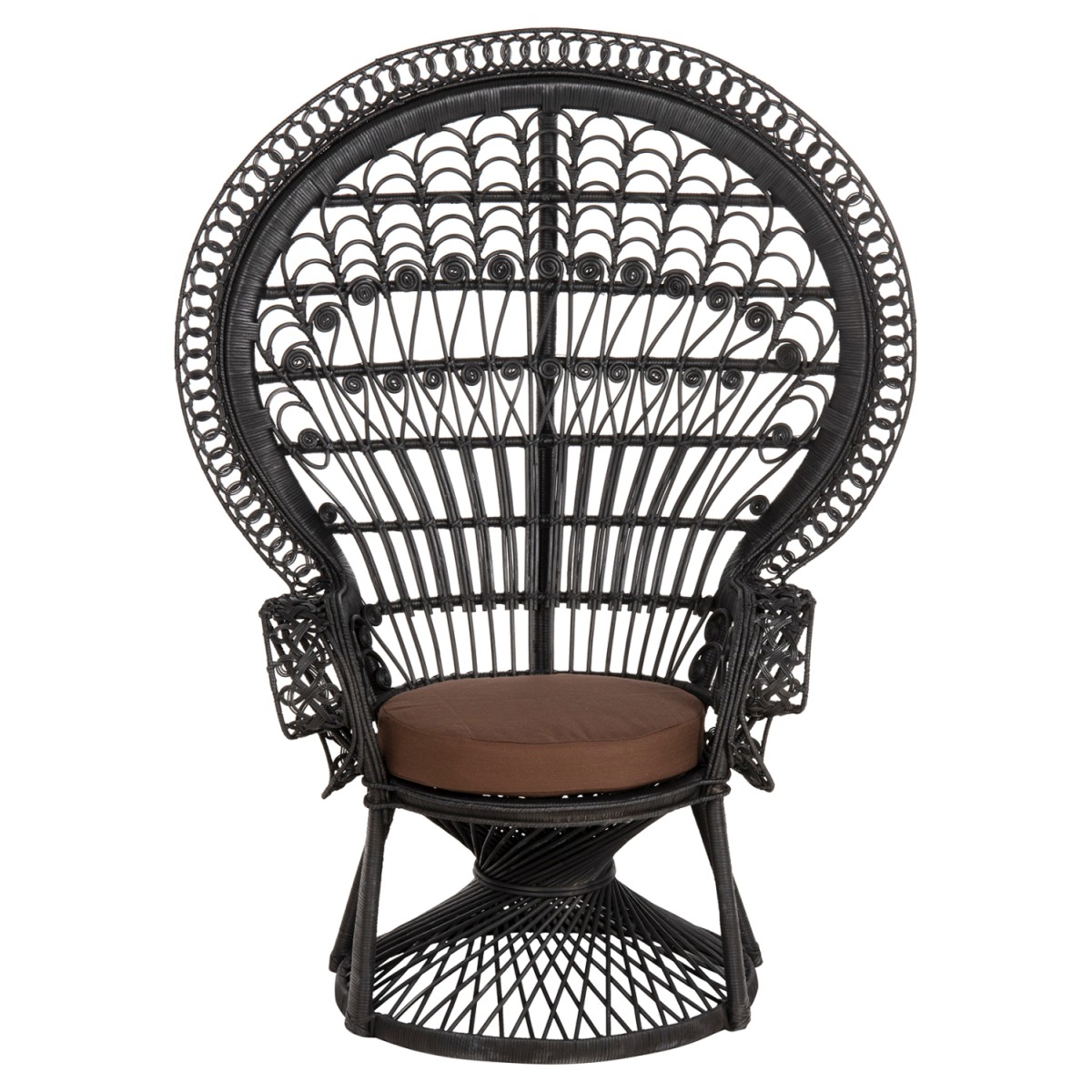 ΠΟΛΥΘΡΟΝΑ ROYAL PEACOCK HM9342.03 RATTAN ΜΑΥΡΟ-ΜΑΞΙΛΑΡΙ ΚΑΦΕ 114x72x150Yεκ. ΠΟΛΥΘΡΟΝΑ ROYAL PEACOCK HM9342.03 RATTAN ΜΑΥΡΟ-ΜΑΞΙΛΑΡΙ ΚΑΦΕ 114x72x150Yεκ.