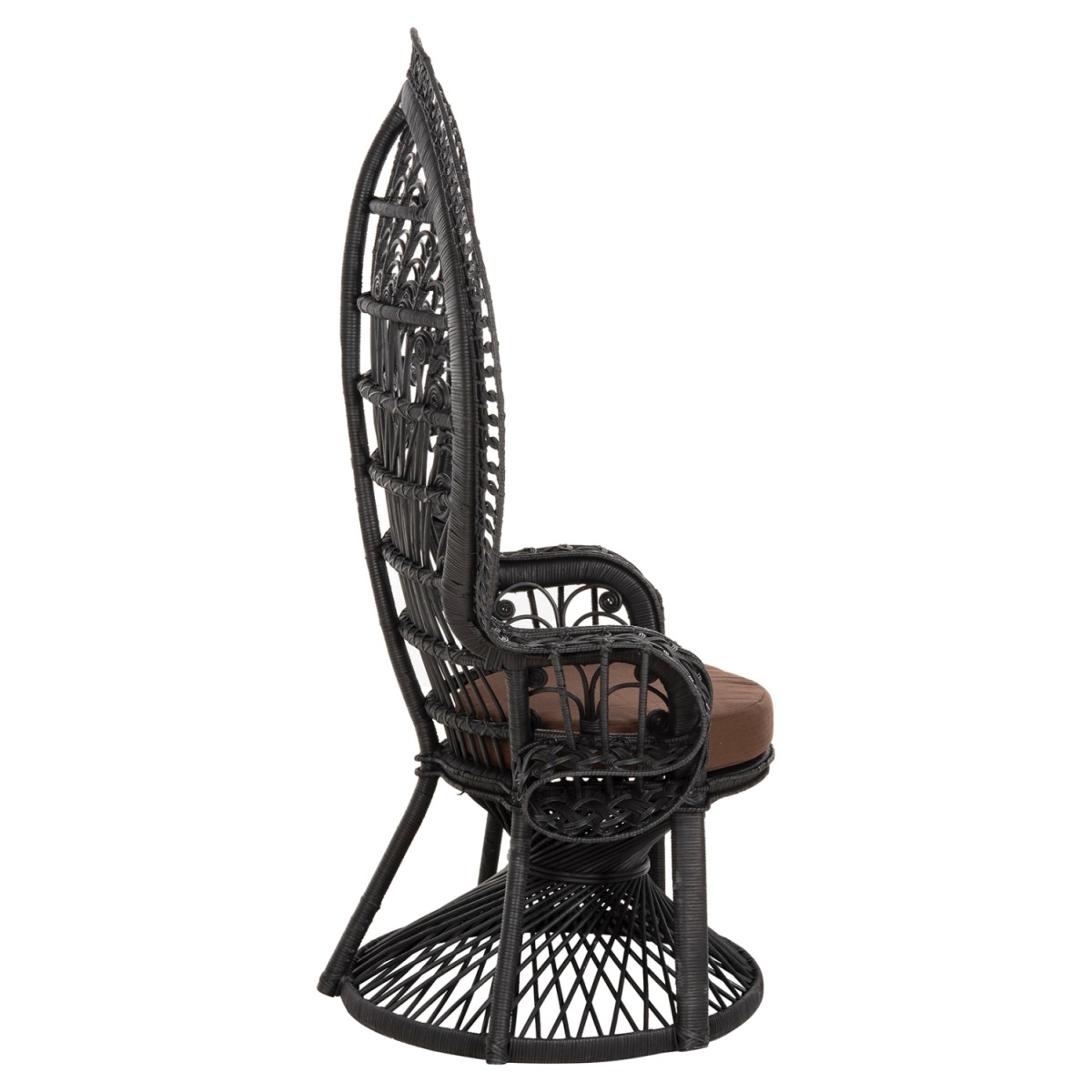 ΠΟΛΥΘΡΟΝΑ ROYAL PEACOCK HM9342.03 RATTAN ΜΑΥΡΟ-ΜΑΞΙΛΑΡΙ ΚΑΦΕ 114x72x150Yεκ. ΠΟΛΥΘΡΟΝΑ ROYAL PEACOCK HM9342.03 RATTAN ΜΑΥΡΟ-ΜΑΞΙΛΑΡΙ ΚΑΦΕ 114x72x150Yεκ.