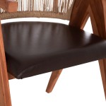 ΠΟΛΥΘΡΟΝΑ ΤΡΑΠΕΖΑΡΙΑΣ BRANN HM18238.11 ΞΥΛΟ ΤΕΑΚ-ΚΑΦΕ PU-ΣΧΟΙΝΙ 60x67x76Υεκ.