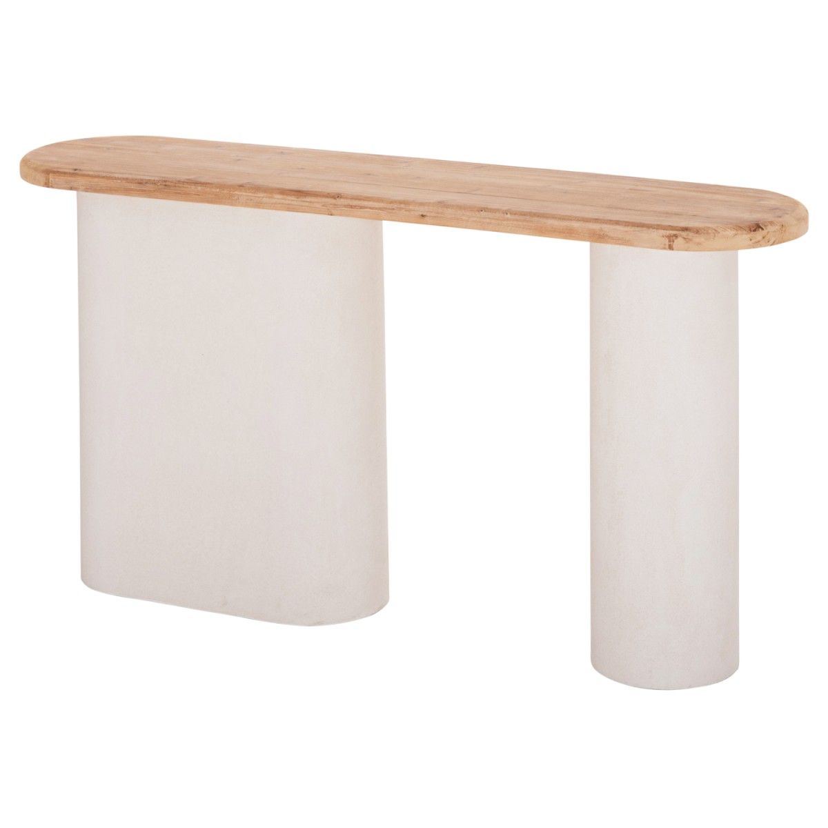 ΚΟΝΣΟΛΑ ΣΕΙΡΑ SANTORINI HM18338 ΤΟΠ ΞΥΛΟ ΕΛΑΤΟΥ-ΒΑΣΗ ΥΠΟΛΕΥΚΟ MDF 150x35x82Υεκ.