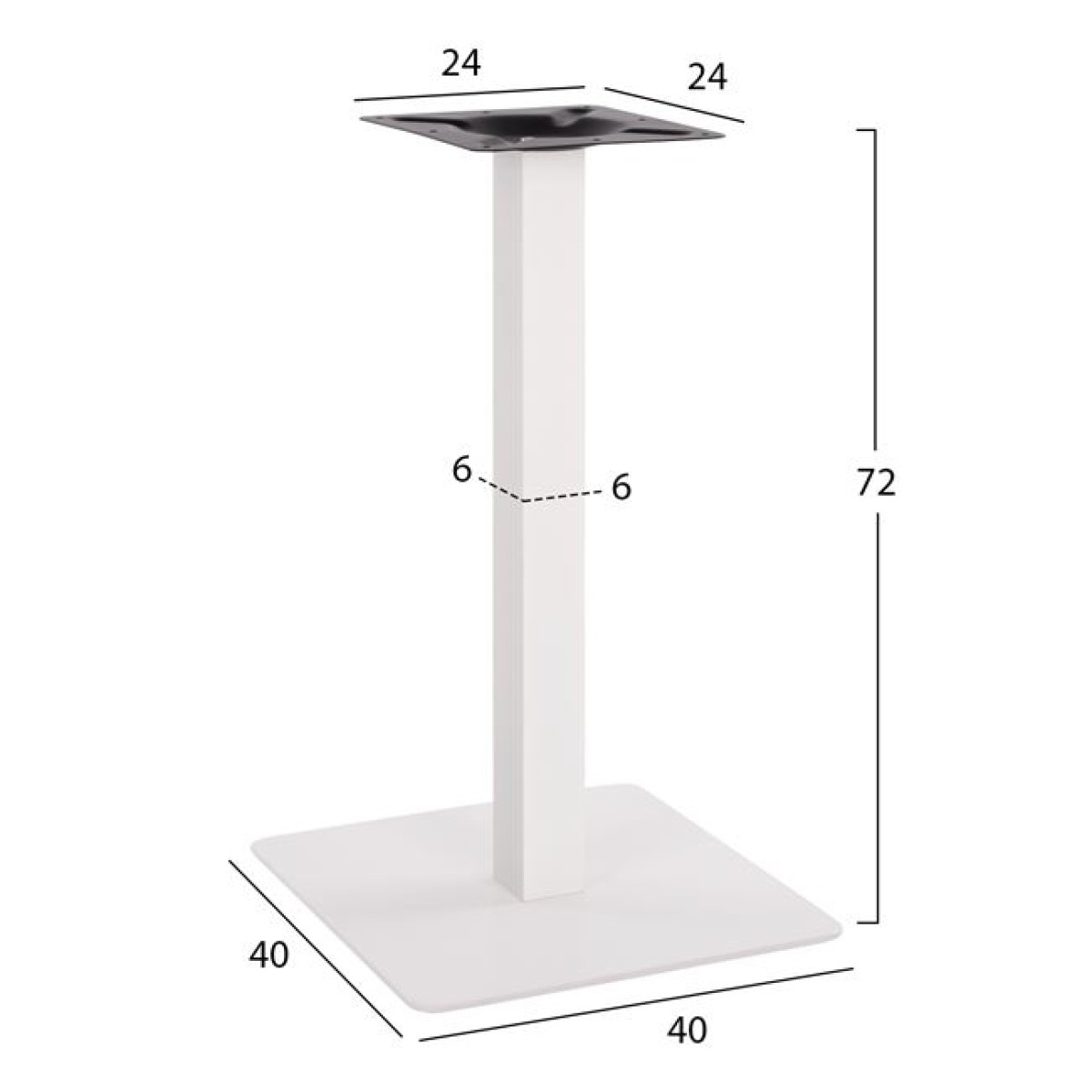 ΒΑΣΗ ΜΕΤΑΛΛΙΚΗ ΛΕΥΚΗ ΜΑΤ 40X40X72Υεκ. HM414.12 ΒΑΣΗ ΜΕΤΑΛΛΙΚΗ ΛΕΥΚΗ ΜΑΤ 40X40X72Υεκ. HM414.12