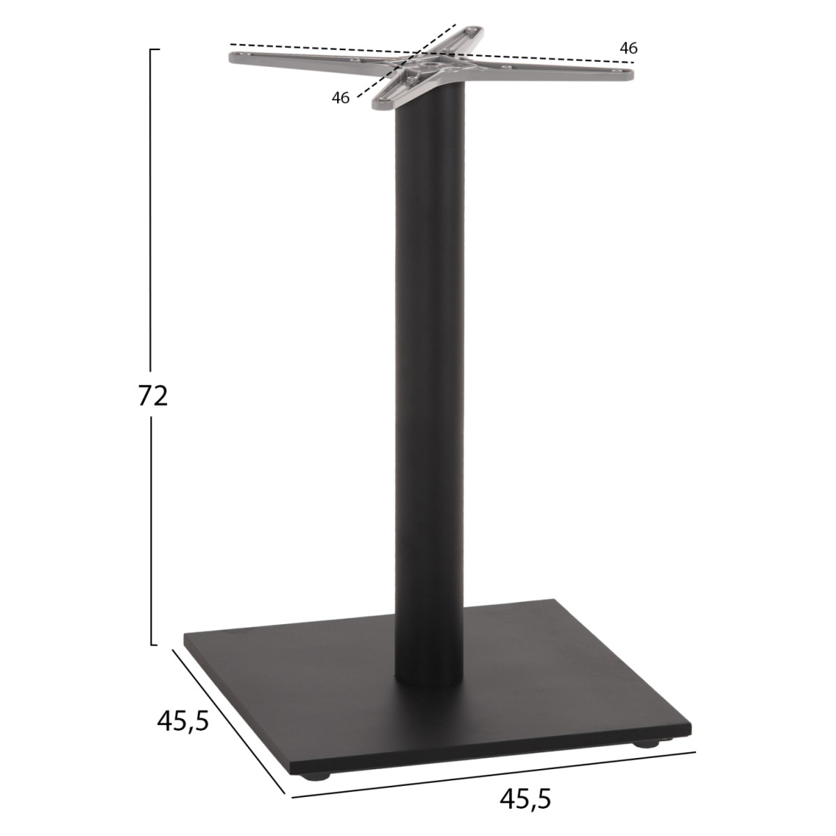 ΒΑΣΗ ΤΡΑΠΕΖΙΟΥ ΑΛΟΥΜΙΝΙΟΥ ΓΚΡΙ HM475.20 ΣΤΑΥΡΟΣ 46Χ46εκ 46Χ46Χ72Υεκ.