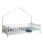 ΚΡΕΒΑΤΙ ΠΑΙΔΙΚΟ HOUSER HM740.03 τ.MONTESSORI ΞΥΛΟ ΠΕΥΚΟ ΛΕΥΚΟ--ΓΙΑ 190x90εκ