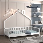 ΚΡΕΒΑΤΙ ΠΑΙΔΙΚΟ HOUSER HM740.03 τ.MONTESSORI ΞΥΛΟ ΠΕΥΚΟ ΛΕΥΚΟ--ΓΙΑ 190x90εκ