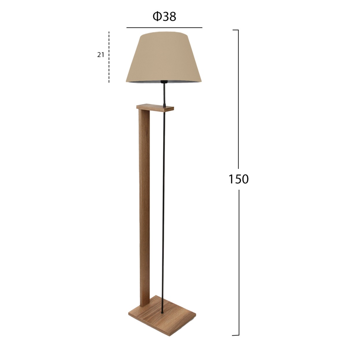 ΦΩΤΙΣΤΙΚΟ ΔΑΠΕΔΟΥ MDF ΚΑΡΥΔΙ ΜΕ ΜΠΕΖ HM7609.03 Φ38x150 εκ. ΦΩΤΙΣΤΙΚΟ ΔΑΠΕΔΟΥ MDF ΚΑΡΥΔΙ ΜΕ ΜΠΕΖ HM7609.03 Φ38x150 εκ.