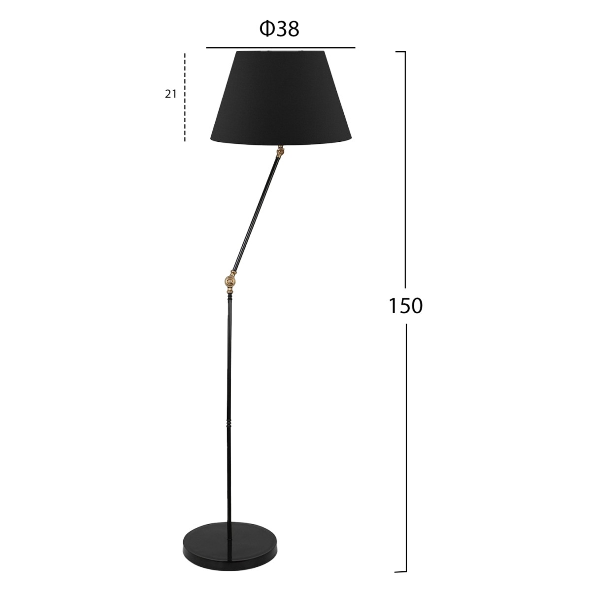 ΦΩΤΙΣΤΙΚΟ ΔΑΠΕΔΟΥ ΜΕΤΑΛΛΙΚΟ ΜΑΥΡΟ HM7611.01 Φ38x150 εκ. ΦΩΤΙΣΤΙΚΟ ΔΑΠΕΔΟΥ ΜΕΤΑΛΛΙΚΟ ΜΑΥΡΟ HM7611.01 Φ38x150 εκ.