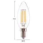 ΛΑΜΠΤΗΡΑΣ LED FILAMENT 4W E14 3000K ΔΙΑΦΑΝΟΣ DIMMABLE HM4048.01 ΛΑΜΠΤΗΡΑΣ LED FILAMENT 4W E14 3000K ΔΙΑΦΑΝΟΣ DIMMABLE HM4048.01