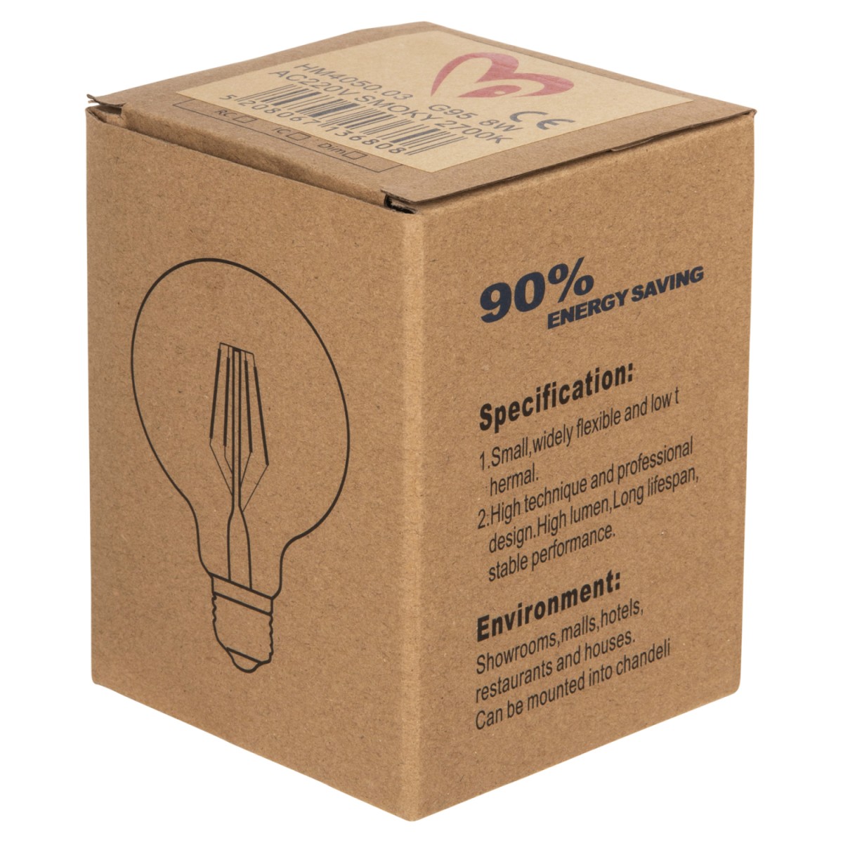 ΛΑΜΠΤΗΡΑΣ GLOBO LED FILAMENT 8W E27 3000K ΦΙΜΕ DIMMABLE HM4050.03 ΛΑΜΠΤΗΡΑΣ GLOBO LED FILAMENT 8W E27 3000K ΦΙΜΕ DIMMABLE HM4050.03