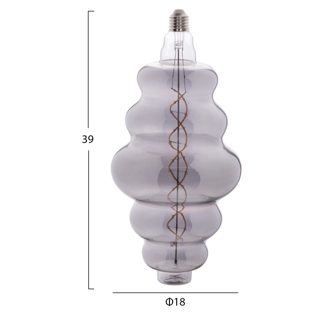ΛΑΜΠΤΗΡΑΣ LED FILAMENT 8W E27 3000K SMOKE COLOR DIMMABLE HM4056.03 ΛΑΜΠΤΗΡΑΣ LED FILAMENT 8W E27 3000K SMOKE COLOR DIMMABLE HM4056.03