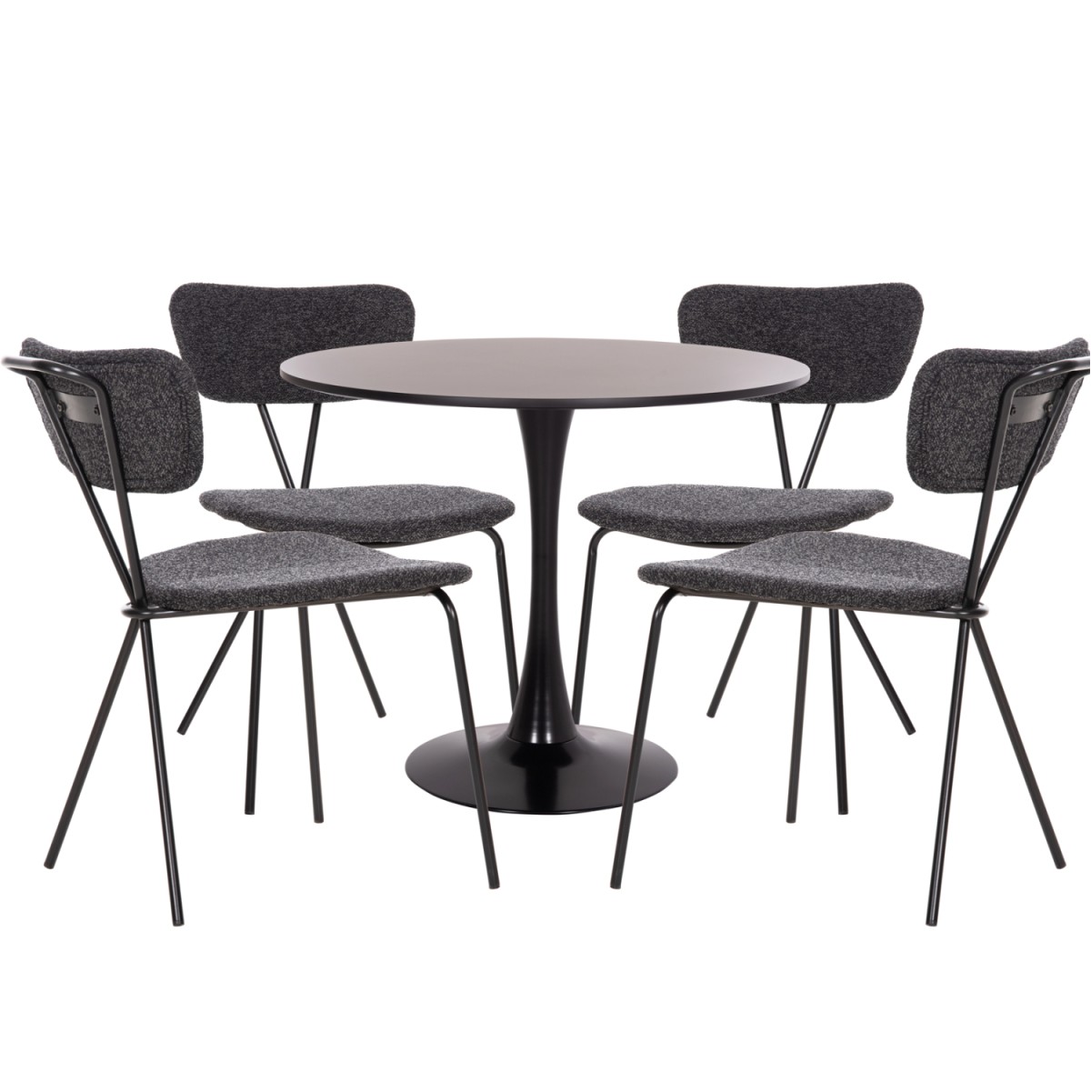 ΣΕΤ ΤΡΑΠΕΖΑΡΙΑΣ 5ΤΜΧ BROLIN HM21200 MDF TOP & ΜΕΤΑΛΛΟ ΜΑΥΡΟ-ΣΚΟΥΡΟ ΓΚΡΙ ΥΦΑΣΜΑ