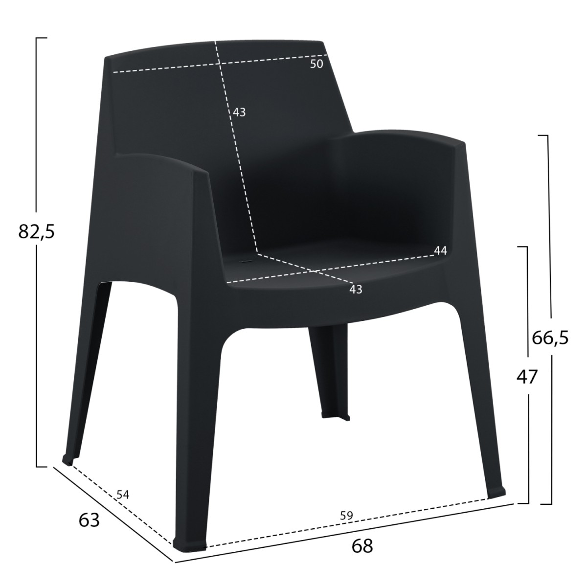 ΣΕΤ 3ΤΜΧ ΠΟΛΥΠΡΟΠΥΛΕΝΙΟΥ SLEEK HM21267.02 ΤΡΑΠΕΖΑΚΙ & 2 ΠΟΛΥΘΡΟΝΕΣ-ΜΑΥΡΟ