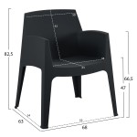 ΣΕΤ 3ΤΜΧ ΠΟΛΥΠΡΟΠΥΛΕΝΙΟΥ SLEEK HM21267.02 ΤΡΑΠΕΖΑΚΙ & 2 ΠΟΛΥΘΡΟΝΕΣ-ΜΑΥΡΟ