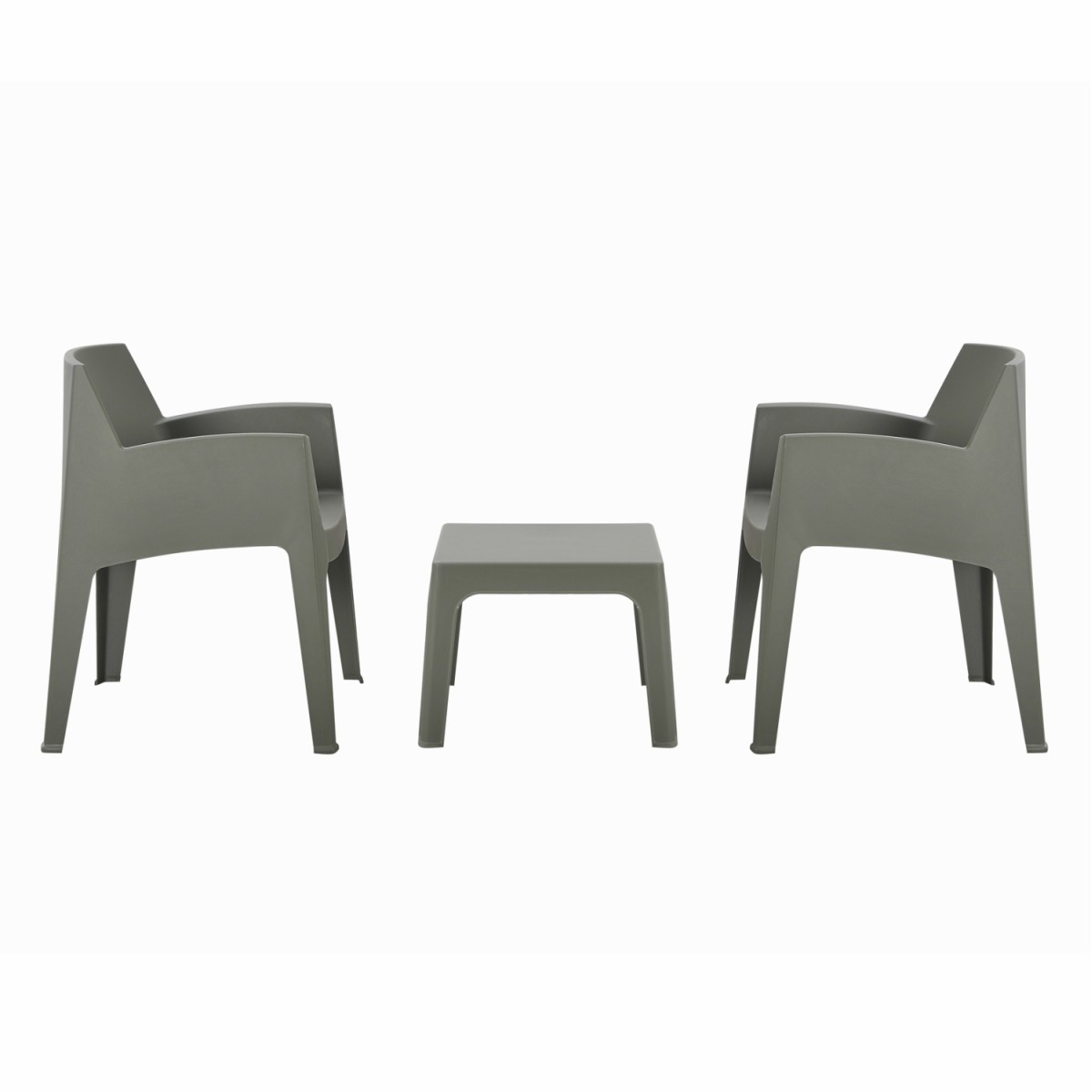 ΣΕΤ 3ΤΜΧ ΠΟΛΥΠΡΟΠΥΛΕΝΙΟΥ SLEEK HM21267.05 ΤΡΑΠΕΖΑΚΙ & 2 ΠΟΛΥΘΡΟΝΕΣ-DARK OLIVE GREEN