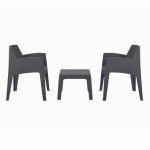 ΣΕΤ 3ΤΜΧ ΠΟΛΥΠΡΟΠΥΛΕΝΙΟΥ SLEEK HM21267.10 ΤΡΑΠΕΖΑΚΙ & 2 ΠΟΛΥΘΡΟΝΕΣ-ΓΚΡΙ