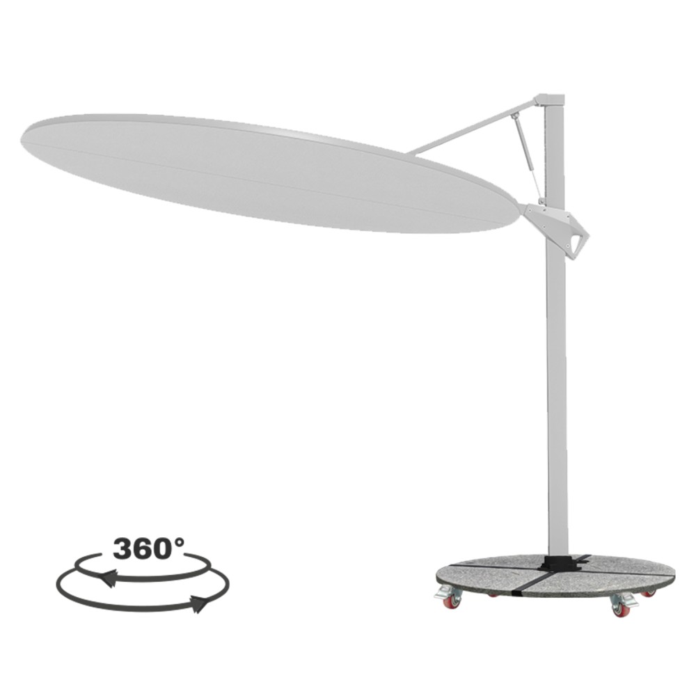 ΟΜΠΡΕΛΑ ΜΕ ΒΑΣΗ ΣΕΙΡΑ CANNOPY HM21285.02 ΑΛΟΥΜΙΝΙΟ & ΓΡΑΝΙΤΗΣ-ΛΕΥΚΟ ΧΡΩΜΑ Φ2,2μ