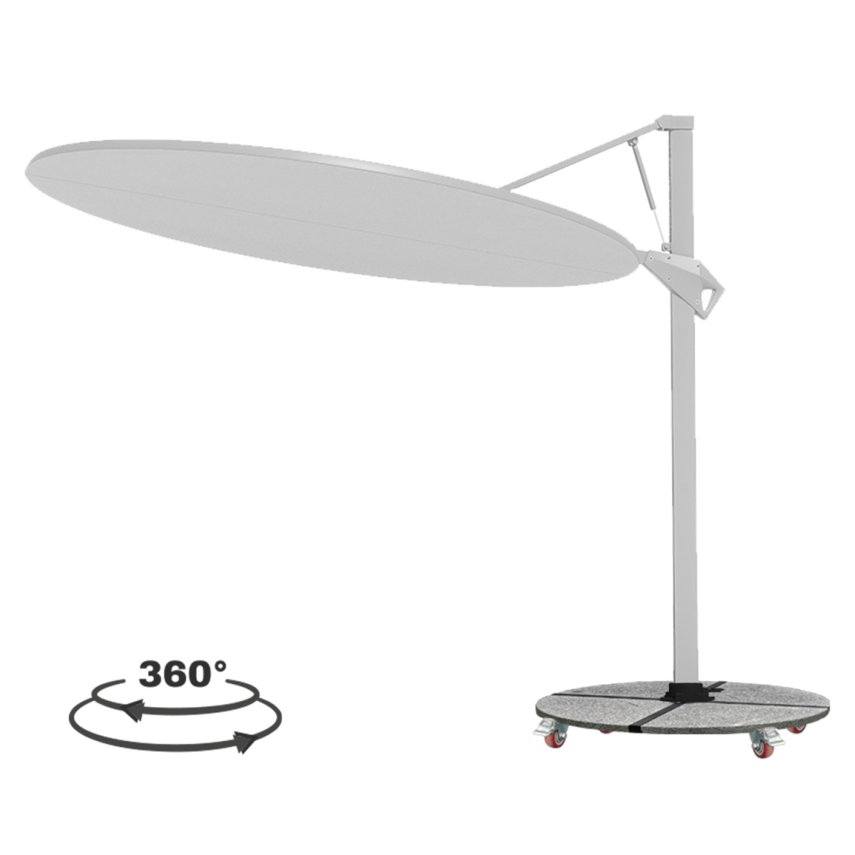 ΟΜΠΡΕΛΑ ΜΕ ΒΑΣΗ ΣΕΙΡΑ CANNOPY HM21285.02 ΑΛΟΥΜΙΝΙΟ & ΓΡΑΝΙΤΗΣ-ΛΕΥΚΟ ΧΡΩΜΑ Φ2,2μ