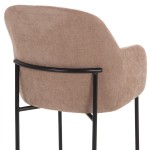 ΣΕΤ ΤΡΑΠΕΖΑΡΙΑΣ 7ΤΜΧ MANIDO HM10949.03 MDF TOP--ΥΦΑΣΜΑ TAUPE & ΜΕΤΑΛΛΟ ΜΑΥΡΟ
