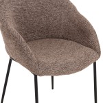 ΣΕΤ ΤΡΑΠΕΖΑΡΙΑΣ 7ΤΜΧ MANDY HM10957.03 MDF TOP--ΥΦΑΣΜΑ TAUPE & ΜΕΤΑΛ.ΠΟΔΙΑ