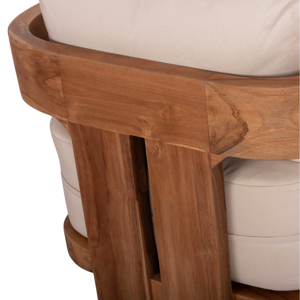 LOUNGE ΣΕΤ KIOTO HM10960 ΤΡΑΠΕΖΑΚΙ & 2 ΠΟΛΥΘΡΟΝΕΣ--ΞΥΛΟ TEAK--ΜΠΕΖ ΜΑΞΙΛΑΡΙΑ