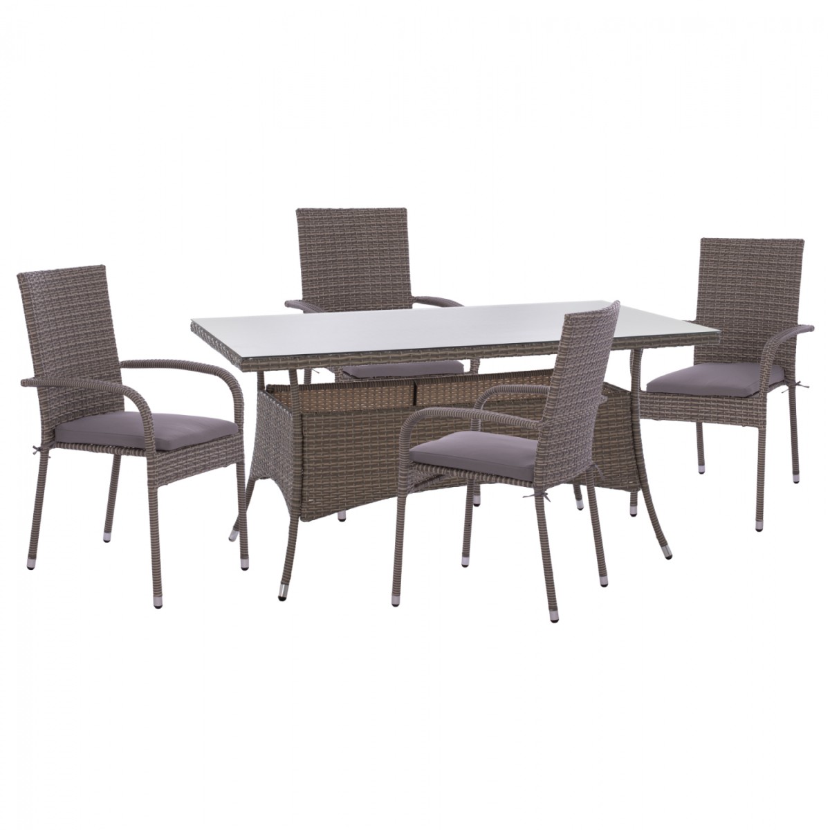 ΣΕΤ ΤΡΑΠΕΖΑΡΙΑΣ 5ΤΜΧ ΤΡΑΠ. 150Χ90 & ΠΟΛΥΘΡΟΝΕΣ WICKER RATTAN ΓΚΡΙ HM11713.01 ΣΕΤ ΤΡΑΠΕΖΑΡΙΑΣ 5ΤΜΧ ΤΡΑΠ. 150Χ90 & ΠΟΛΥΘΡΟΝΕΣ WICKER RATTAN ΓΚΡΙ HM11713.01