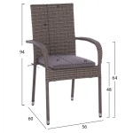 ΣΕΤ ΤΡΑΠΕΖΑΡΙΑΣ 5ΤΜΧ ΤΡΑΠ. 150Χ90 & ΠΟΛΥΘΡΟΝΕΣ WICKER RATTAN ΓΚΡΙ HM11713.01 ΣΕΤ ΤΡΑΠΕΖΑΡΙΑΣ 5ΤΜΧ ΤΡΑΠ. 150Χ90 & ΠΟΛΥΘΡΟΝΕΣ WICKER RATTAN ΓΚΡΙ HM11713.01