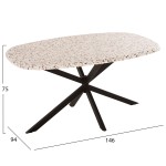 ΤΡΑΠΕΖΙ ΟΒΑΛ RODDEN HM11903.03 ΜΕ WERZALIT TERRAZZO-ΜΑΥΡΗ ΧΙΑΣΤΙ ΒΑΣΗ 146x94x75Υεκ ΤΡΑΠΕΖΙ ΟΒΑΛ RODDEN HM11903.03 ΜΕ WERZALIT TERRAZZO-ΜΑΥΡΗ ΧΙΑΣΤΙ ΒΑΣΗ 146x94x75Υεκ