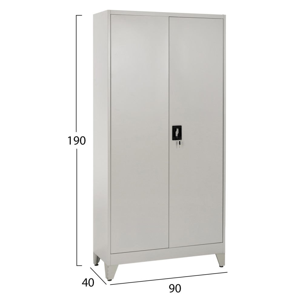ΝΤΟΥΛΑΠΑ ΜΕΤΑΛΛΙΚΗ DURON HM12001 ΔΙΦΥΛΛΗ ΜΕ 5 ΑΠΟΘ.ΧΩΡΟΥΣ & ΠΟΔΙΑ- ΓΚΡΙ 90Χ40Χ190Yεκ