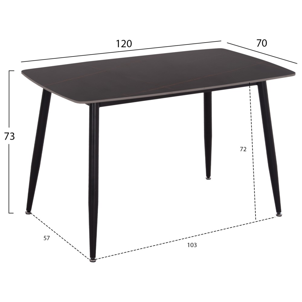ΣΕΤ ΤΡΑΠΕΖΑΡΙΑΣ 5ΤΜΧ RAVEN HM21067.02 ΚΕΡΑΜΙΚΟ TOP ΜΑΥΡΟ ΜΑΡΜΑΡΟ--ΜΕΤΑΛΛΟ