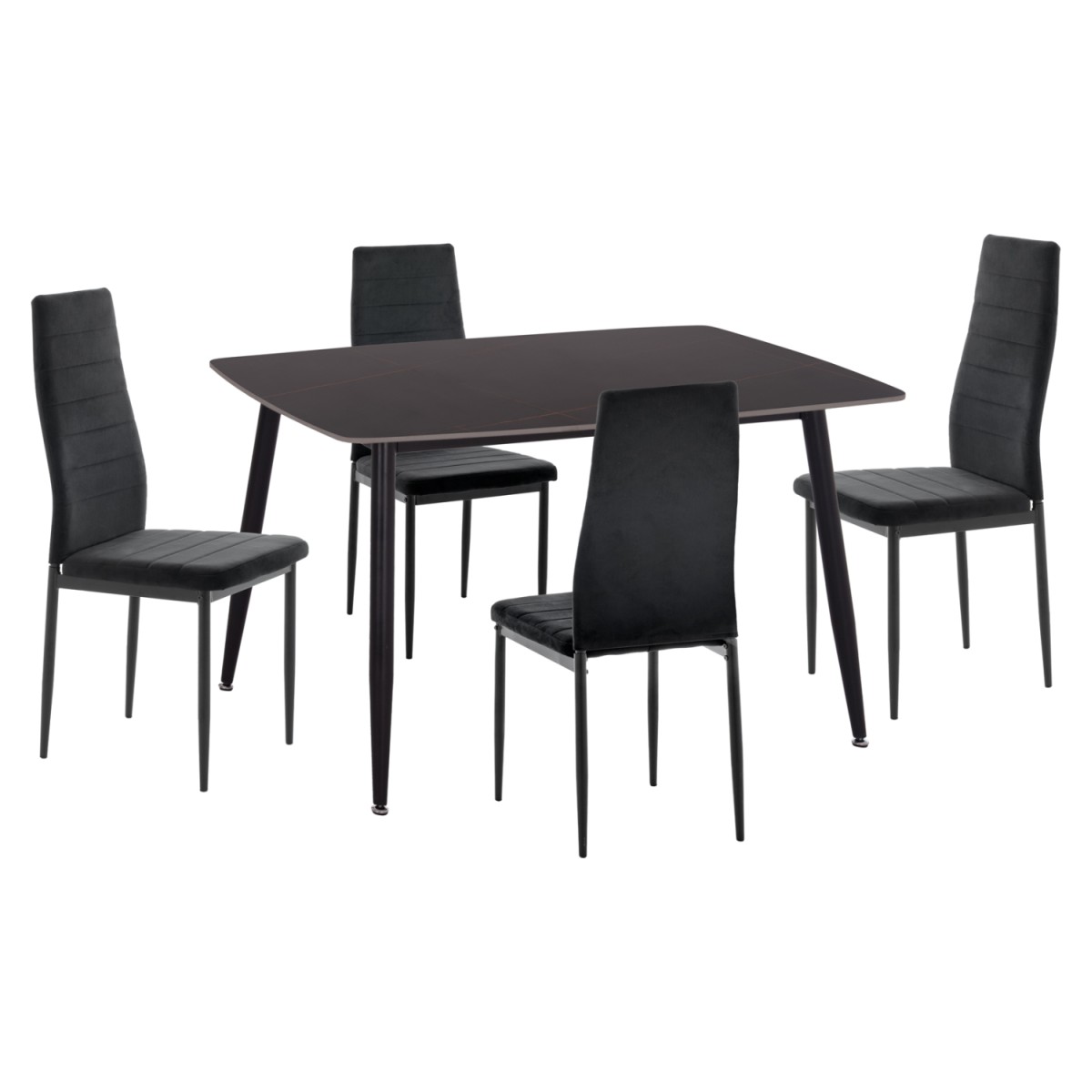 ΣΕΤ ΤΡΑΠΕΖΑΡΙΑΣ 5ΤΜΧ RAVEN HM21224.02 ΚΕΡΑΜΙΚΟ TOP ΜΑΥΡΟ ΜΑΡΜΑΡΟ--ΒΕΛΟΥΔΟ ΜΑΥΡΟ