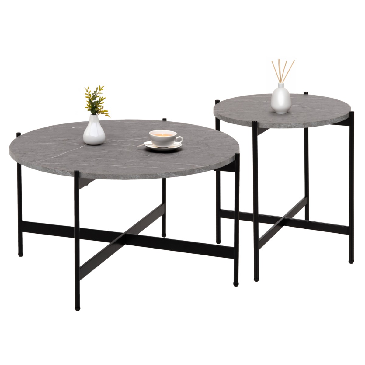 ΣΕΤ 2ΤΜΧ ΤΡΑΠΕΖΙΑ ΣΑΛΟΝΙΟΥ RONDA HM21089.01 MDF ΓΚΡΙ ΜΑΡΜΑΡΟ Φ80εκ & Φ50εκ ΣΕΤ 2ΤΜΧ ΤΡΑΠΕΖΙΑ ΣΑΛΟΝΙΟΥ RONDA HM21089.01 MDF ΓΚΡΙ ΜΑΡΜΑΡΟ Φ80εκ & Φ50εκ