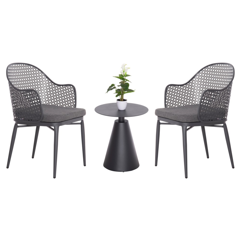 ΣΕΤ LOUNGE 3TMX ΕΞ.ΧΩΡΟΥ OREGO HM21106.01 ΑΛΟΥΜΙΝΙΟ ΣΕ ΣΚΟΥΡΟ ΓΚΡΙ